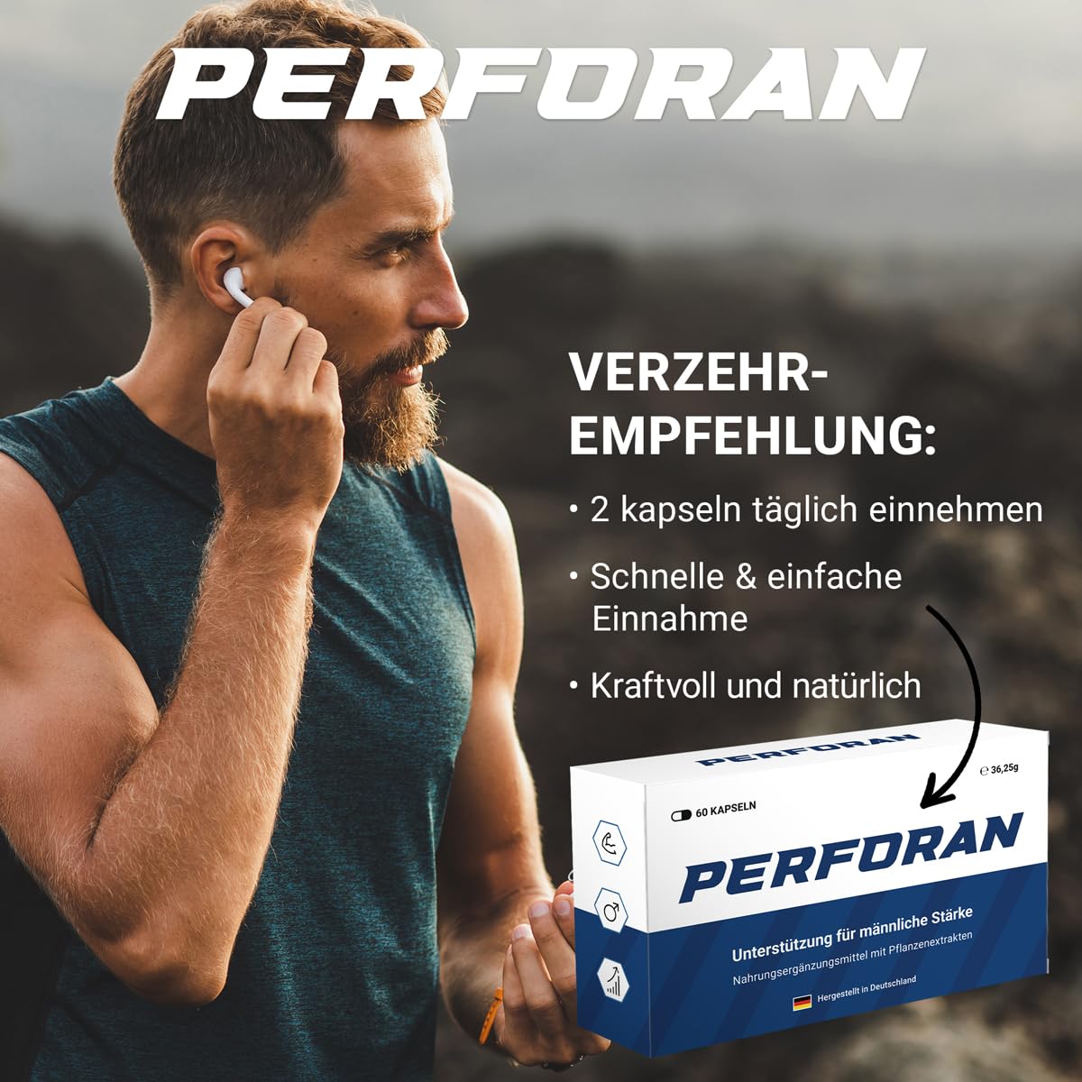 Männer Kapseln hochdosiert – L-Arginin Maca Ginseng Zink – vegan | Mit L-Arginin, Maca & Ginseng für männliche Stärke – Zink, Selen, Folsäure & Vitamin D3 – vegan, laborgeprüft – 60 Kapseln