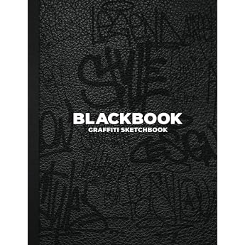 Blackbook Graffiti Sketchbook Notebook for Drawing Painting Sketching or Doodling - 118 Pages - White Blank and Brick Textured - 8.5 x 11 inches
