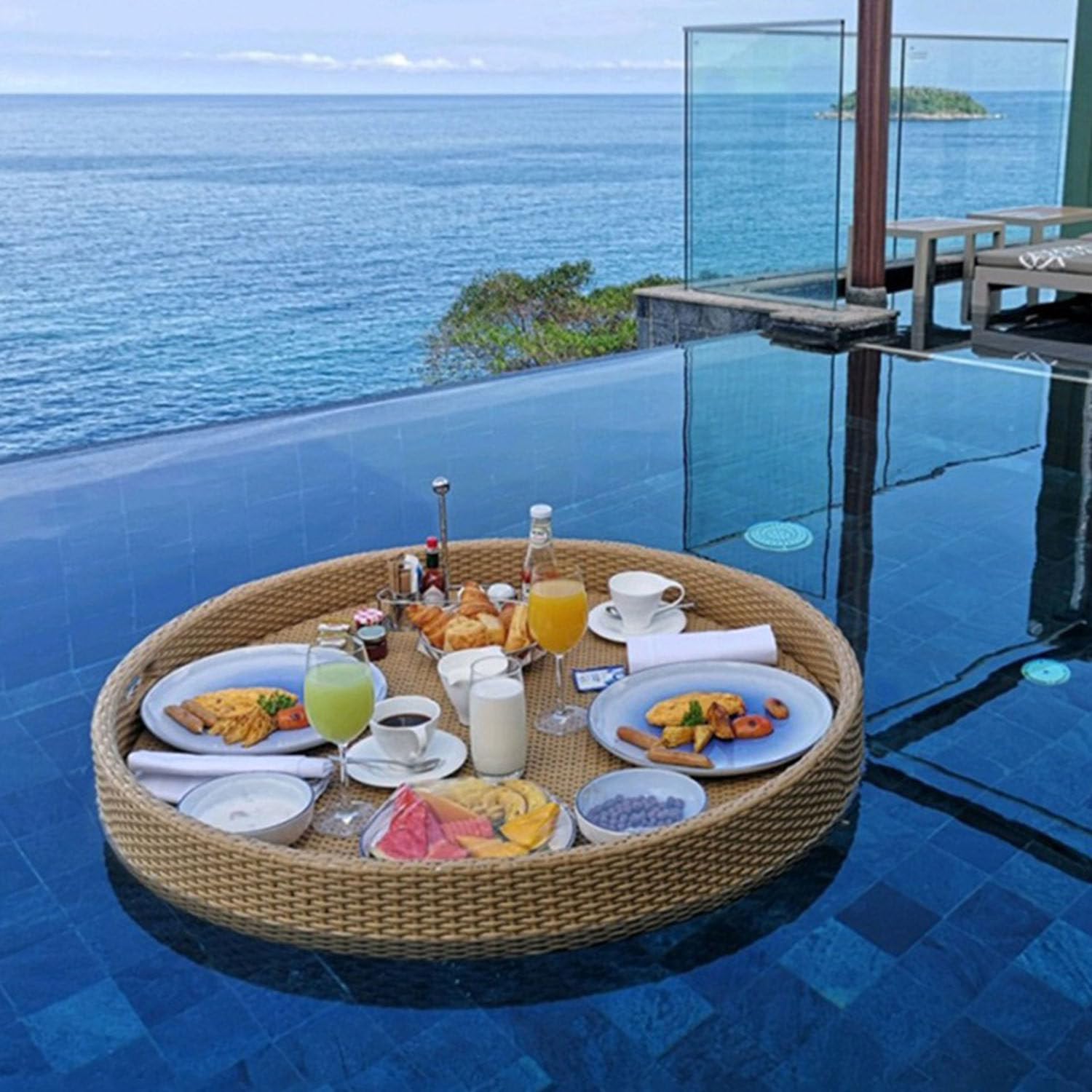 Swimming pool floating bar, Floating Tray(Apricot)