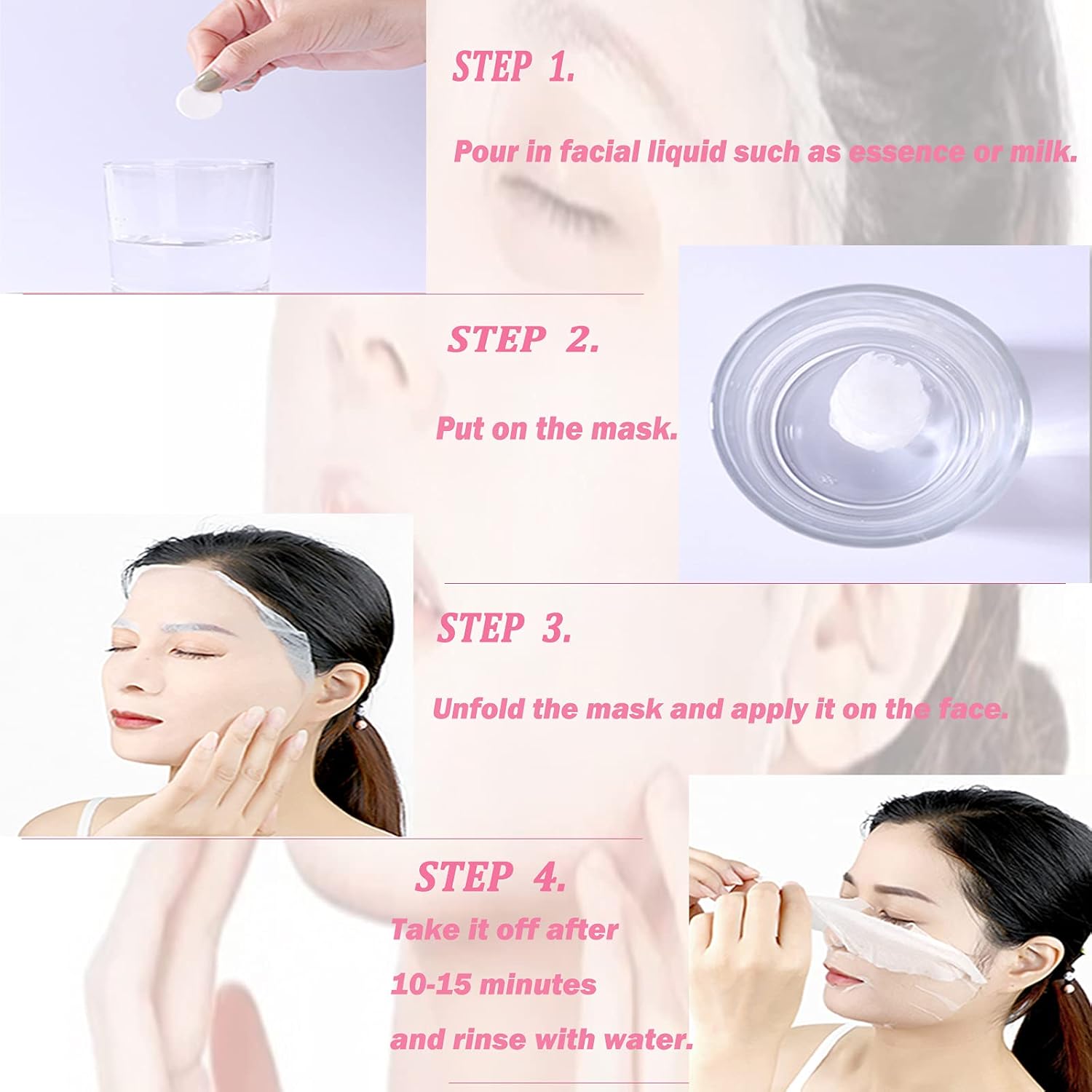 100 pcs Compressed Facial Mask Sheet Skin Care DIY Compressed