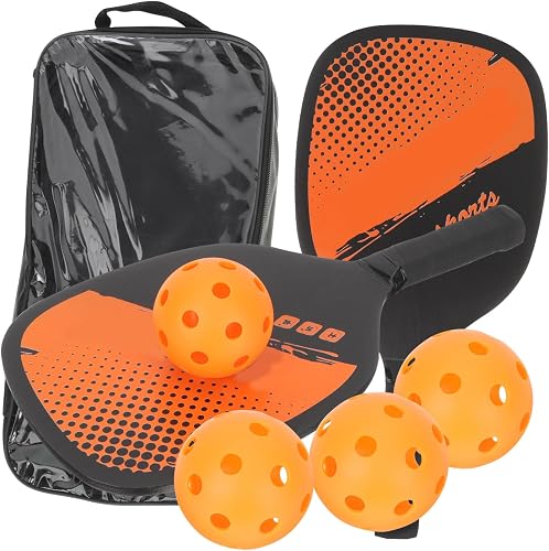 Hemobllo Pickleball Schläger-Set, 2 Schläger, 4 Bälle und…