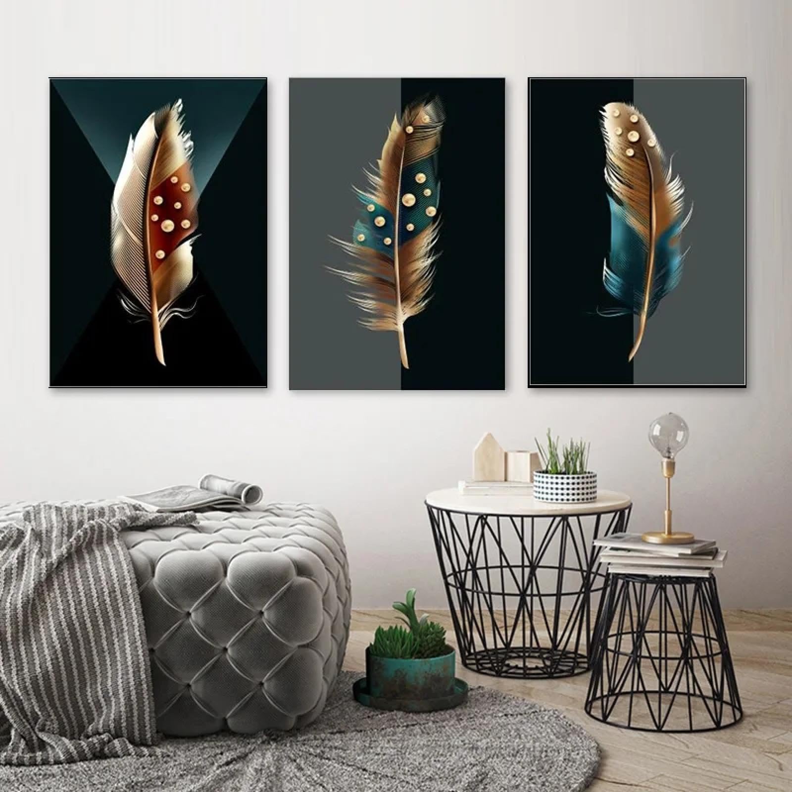 Affiches et impressions modernes plume abstrait 60x80 cm premium - 7