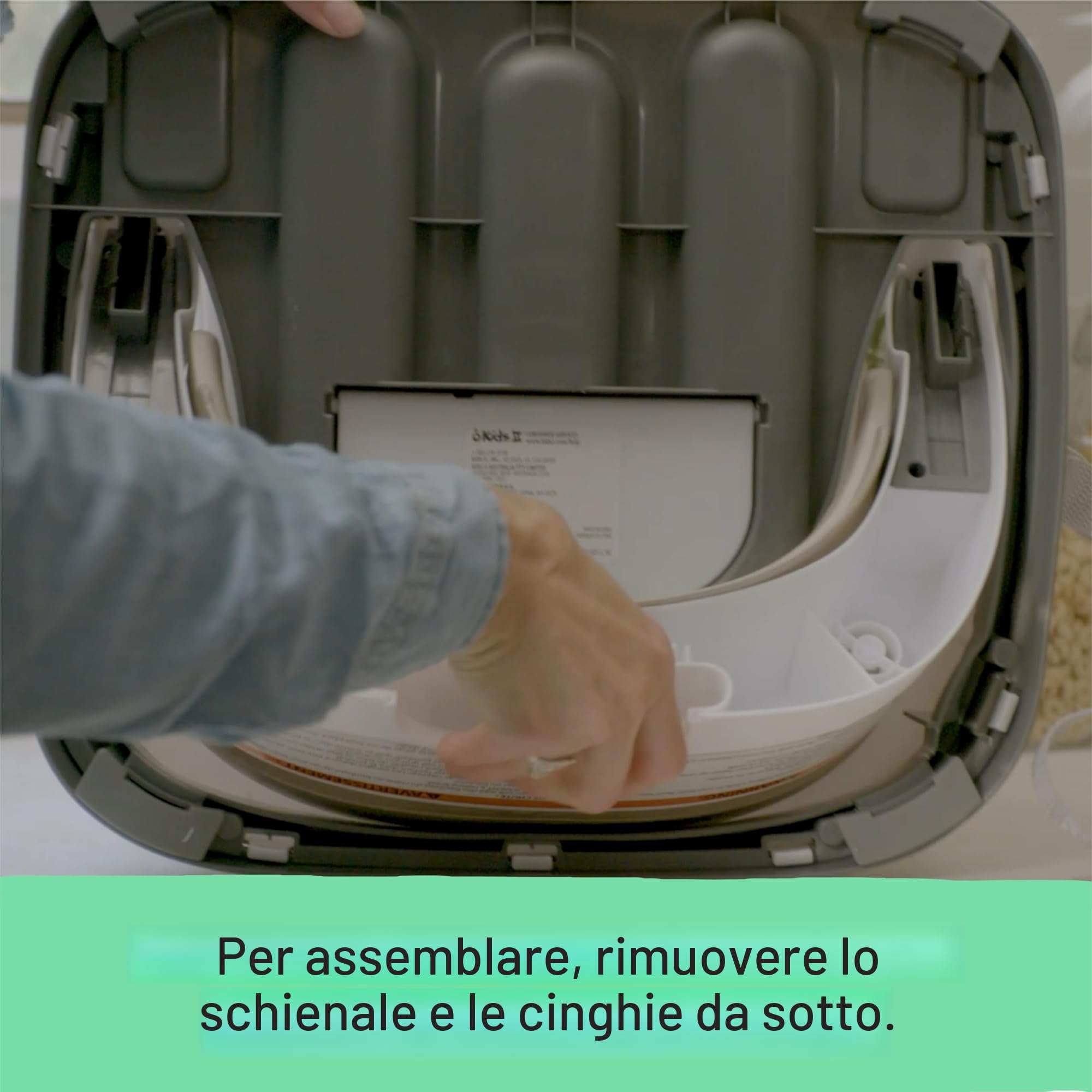 Ingenuity Baby Base 2-in-1 Rialzo da Sedia e Seggiolino per alimentazione con vassoio autoportante - Ardesia