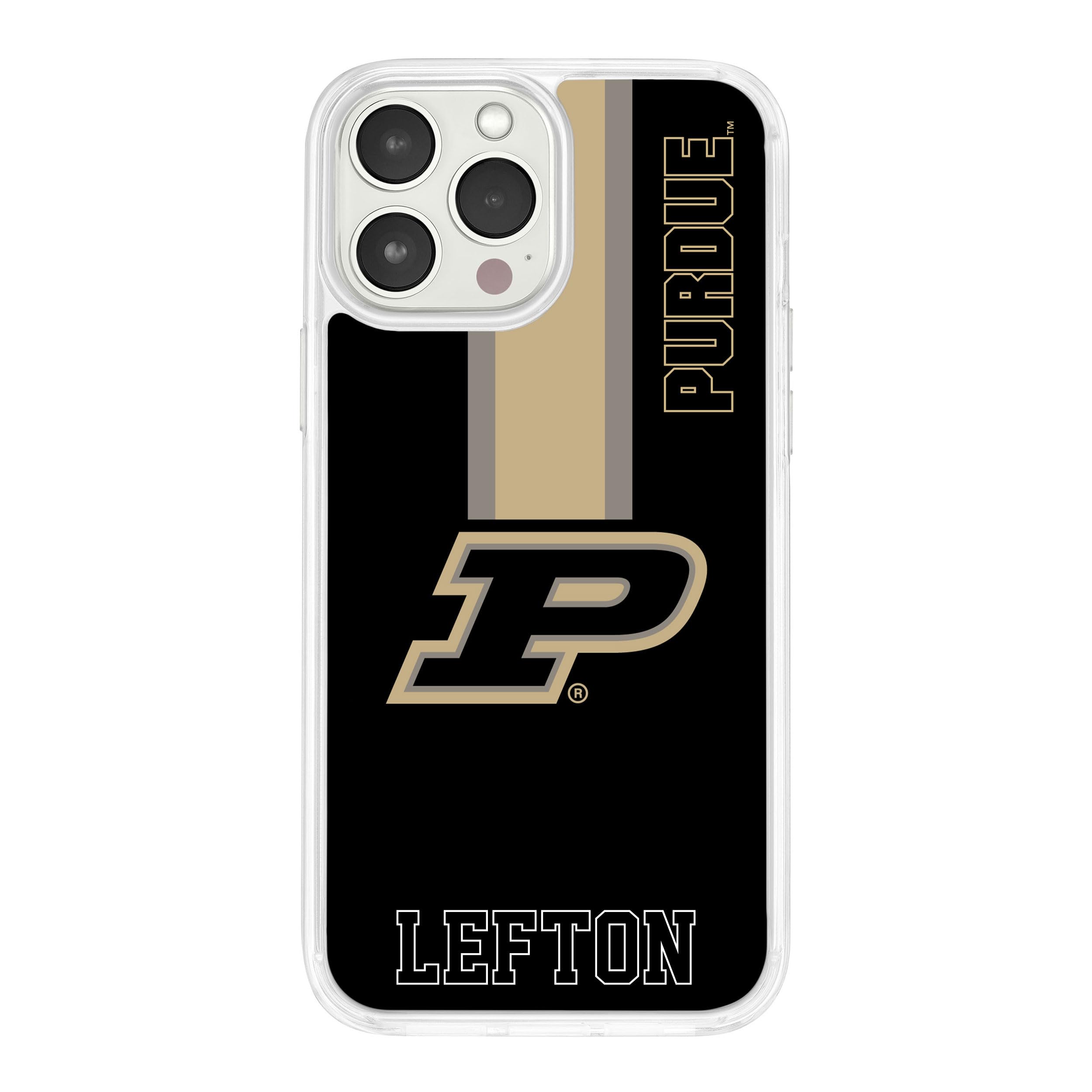 Affinity Bands Purdue Boilermakers HD Custom Name Phone Case Compatible with MagSafe Apple iPhone 12 Pro Max (Stripe)