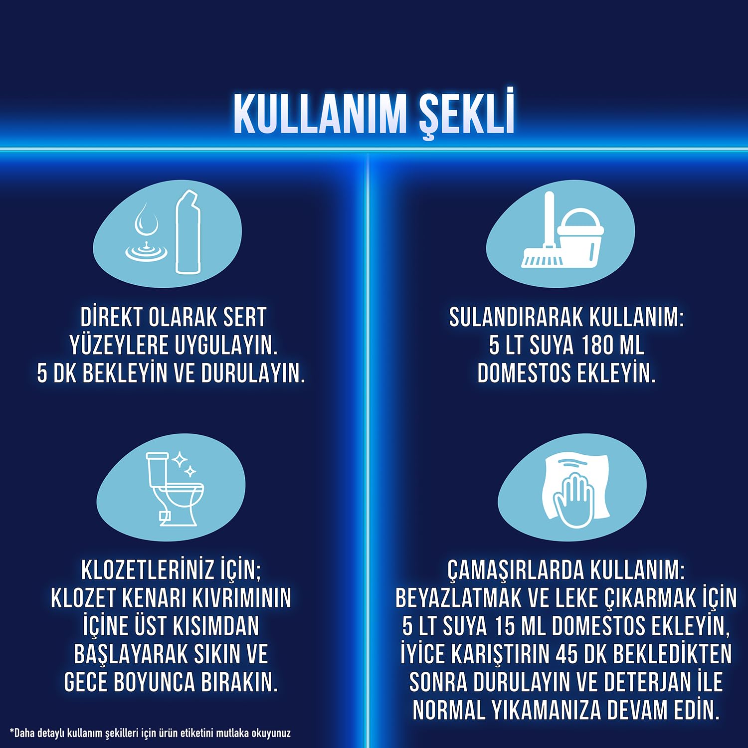 Domestos Yoğun Kıvamlı Çamaşır Suyu Dağ Esintisi 750 ml x4