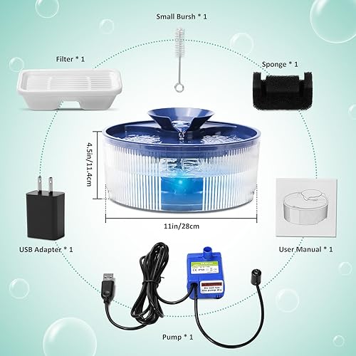 Miniatura 8 de Fuente de agua para perros de 170 oz5 L, fuente de agua grande extra silenciosa para mascotas, dispensador automático de cuenco de agua para perros