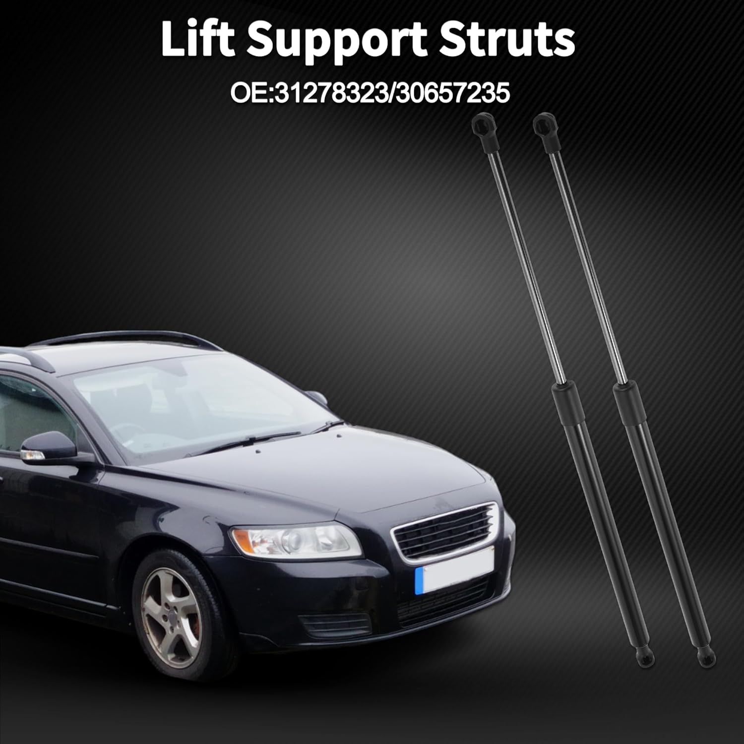 Tailgate Lift Supports Struts Gas Spring No.31278323/30657235 for Volvo C30 Hatchback 2006-2012 Black 2PCS