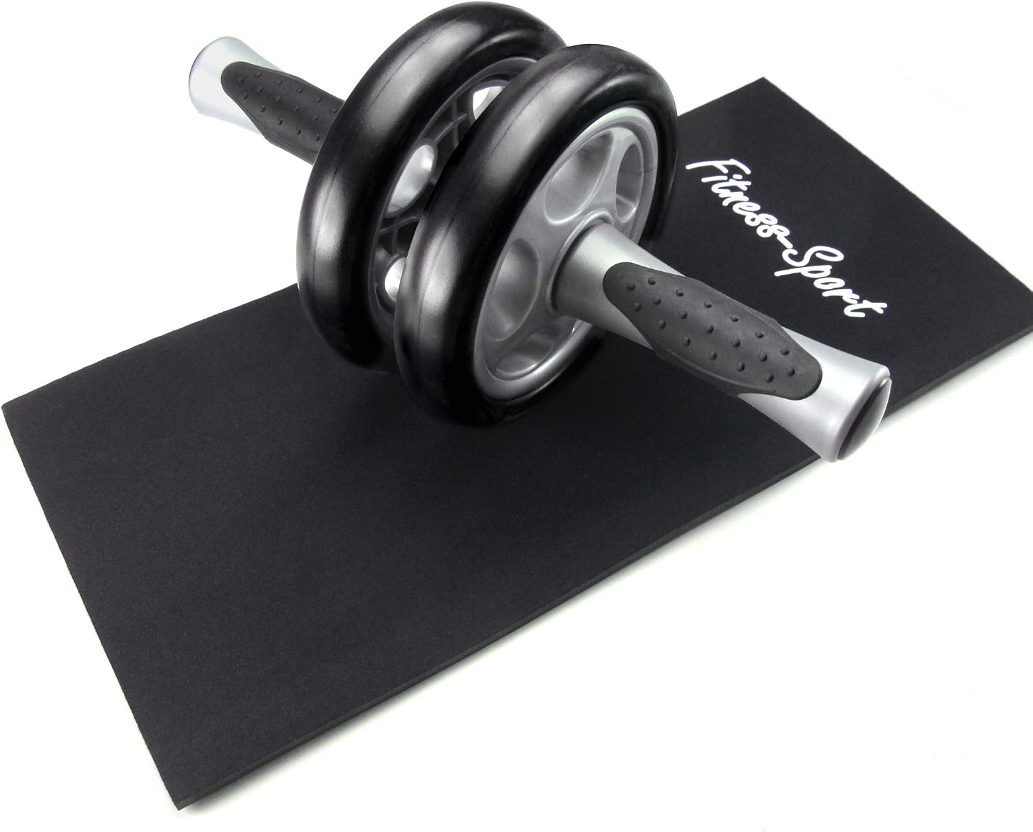 JOM Car Parts & Car Hifi GmbH 127225 Abdominal Exercise Wheel AB Roller with Knee Pad, abs roller, Fitness-Sport, mat 40 x 19 x 0,5 cm incl., colour: grey-black
