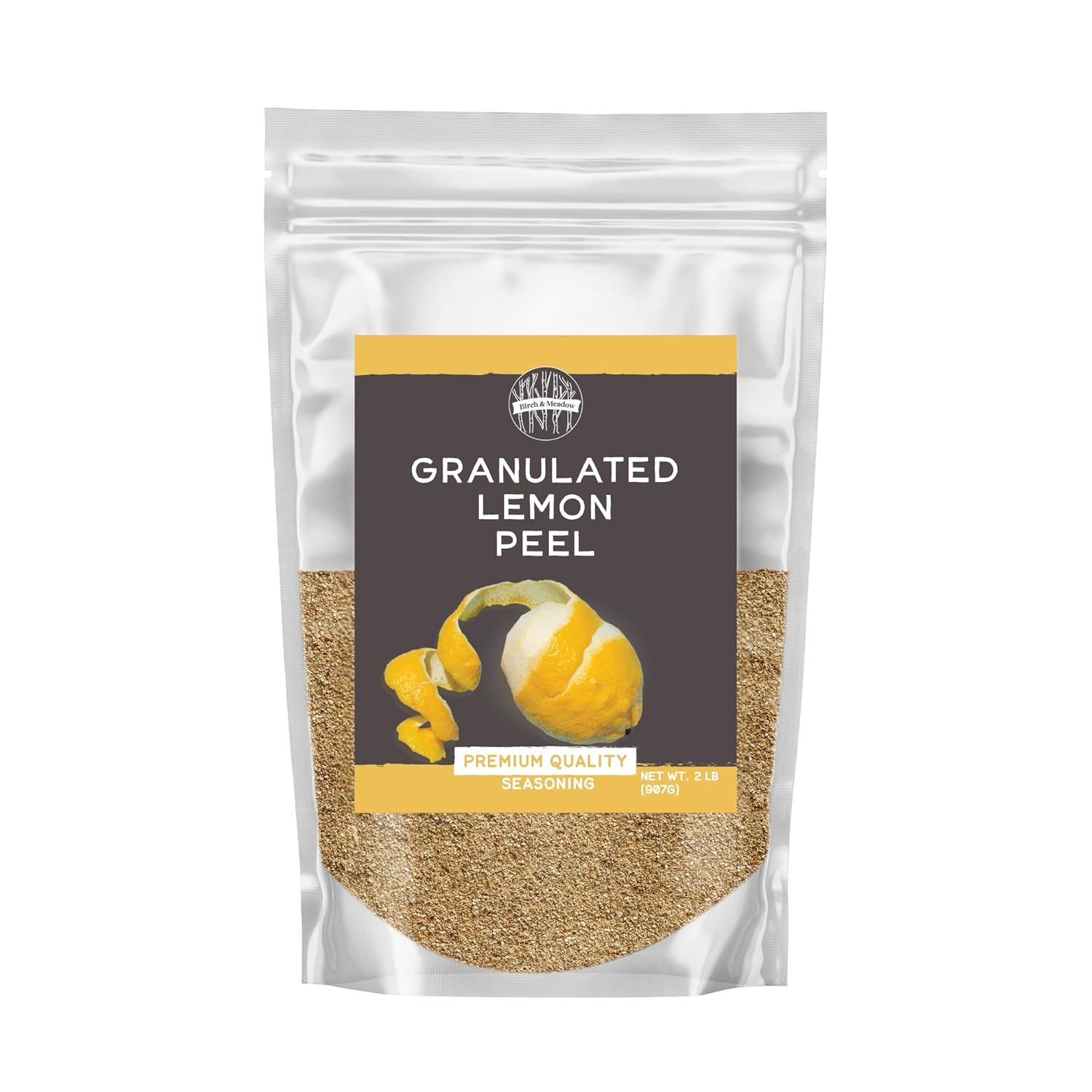 Birch & Meadow 2lb Granulated Lemon Peel, Seasoning, Teas, Dry Rubs, Marinades, Dressings