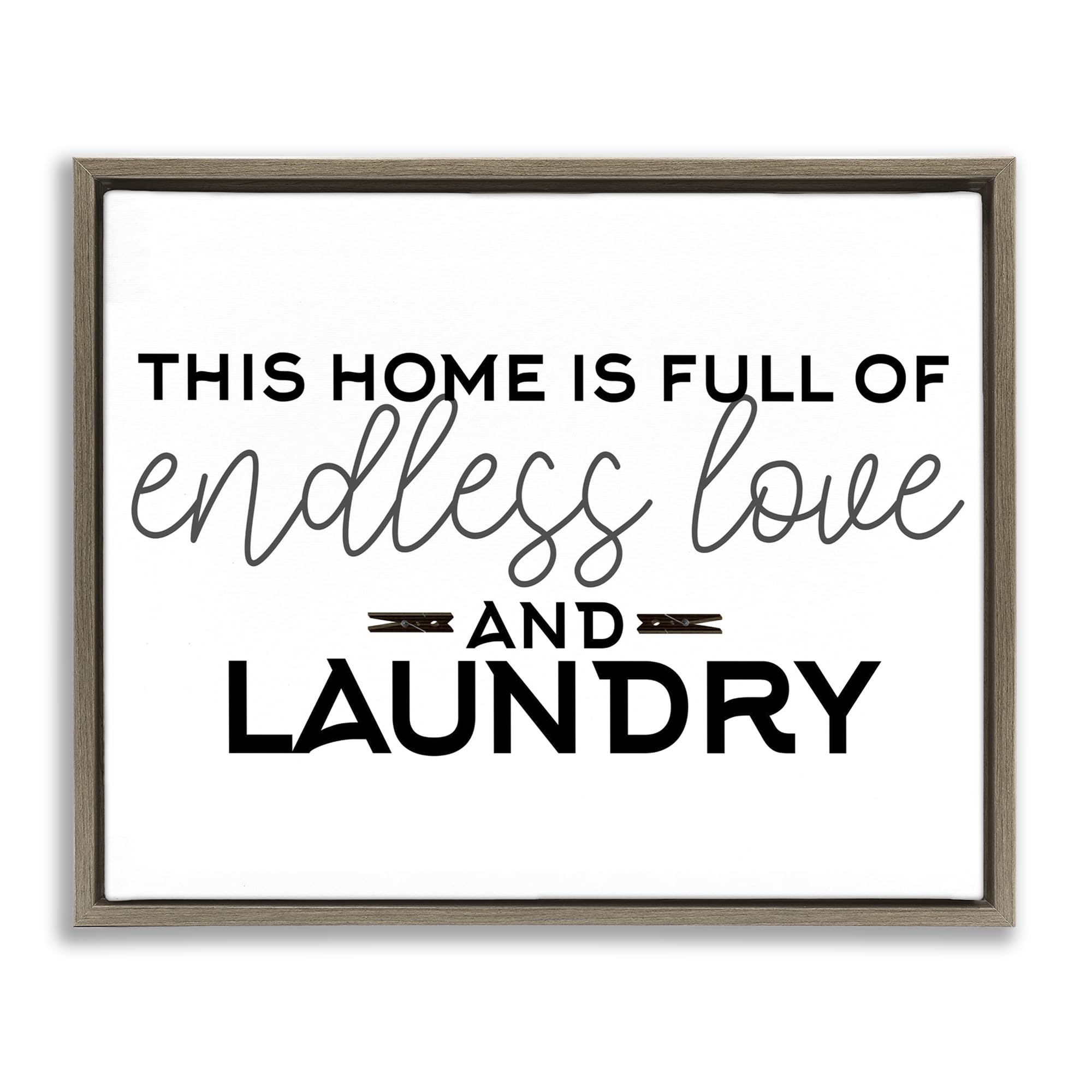 'Endless Love & Laundry Minimal'| Floating Frame Canvas Art