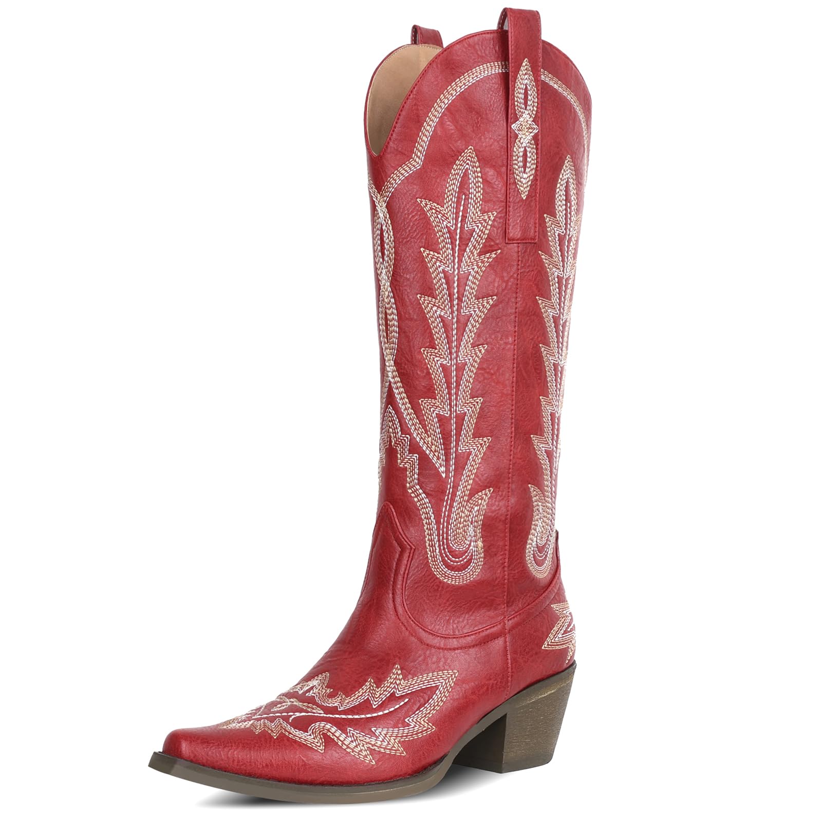 mikarka Red Cowboy Boots for Women Red Cowgirl Boots Western Knee High Cowboy Boots Women Botas Vaqueras Para Mujer Rodeo Outfits for Women Size 7