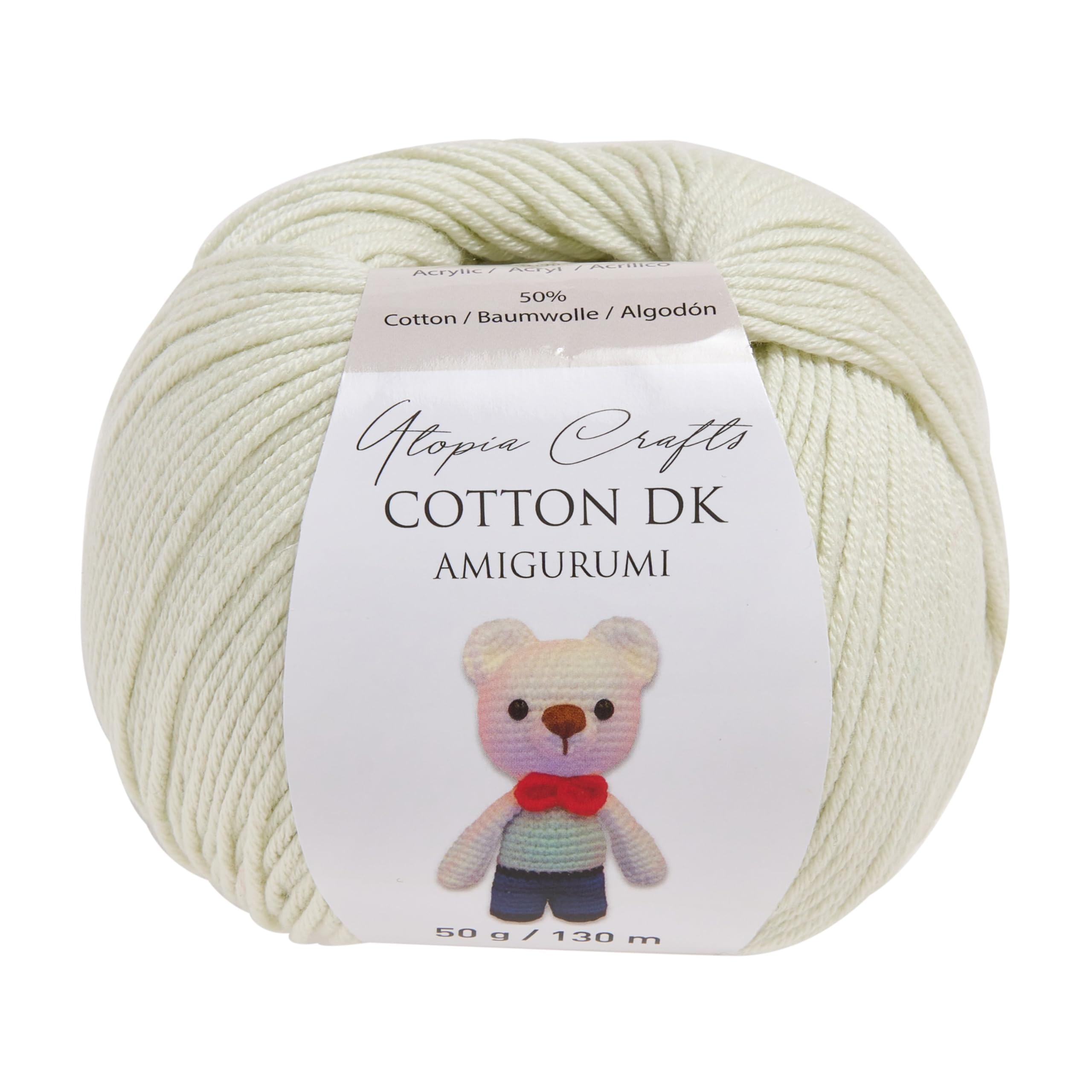 Utopia Crafts Amigurumi Cotton DK Yarn for Crochet and Knitting 50% Cotton, 50% Acrylic Blended, 50g (1, Bone)