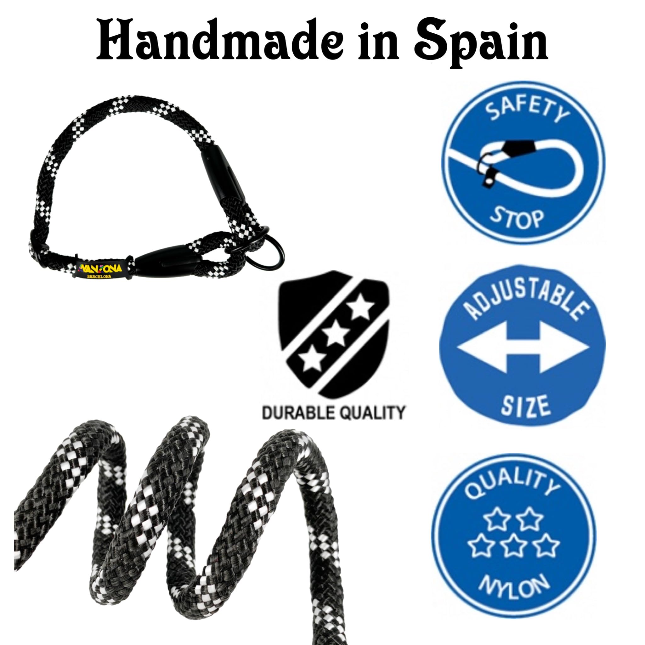 Training Collar for Dogs, Anti-Pull, Adjustable, Made Polyester Rope, Suitable for Small Medium and Large Dogs - Image 2