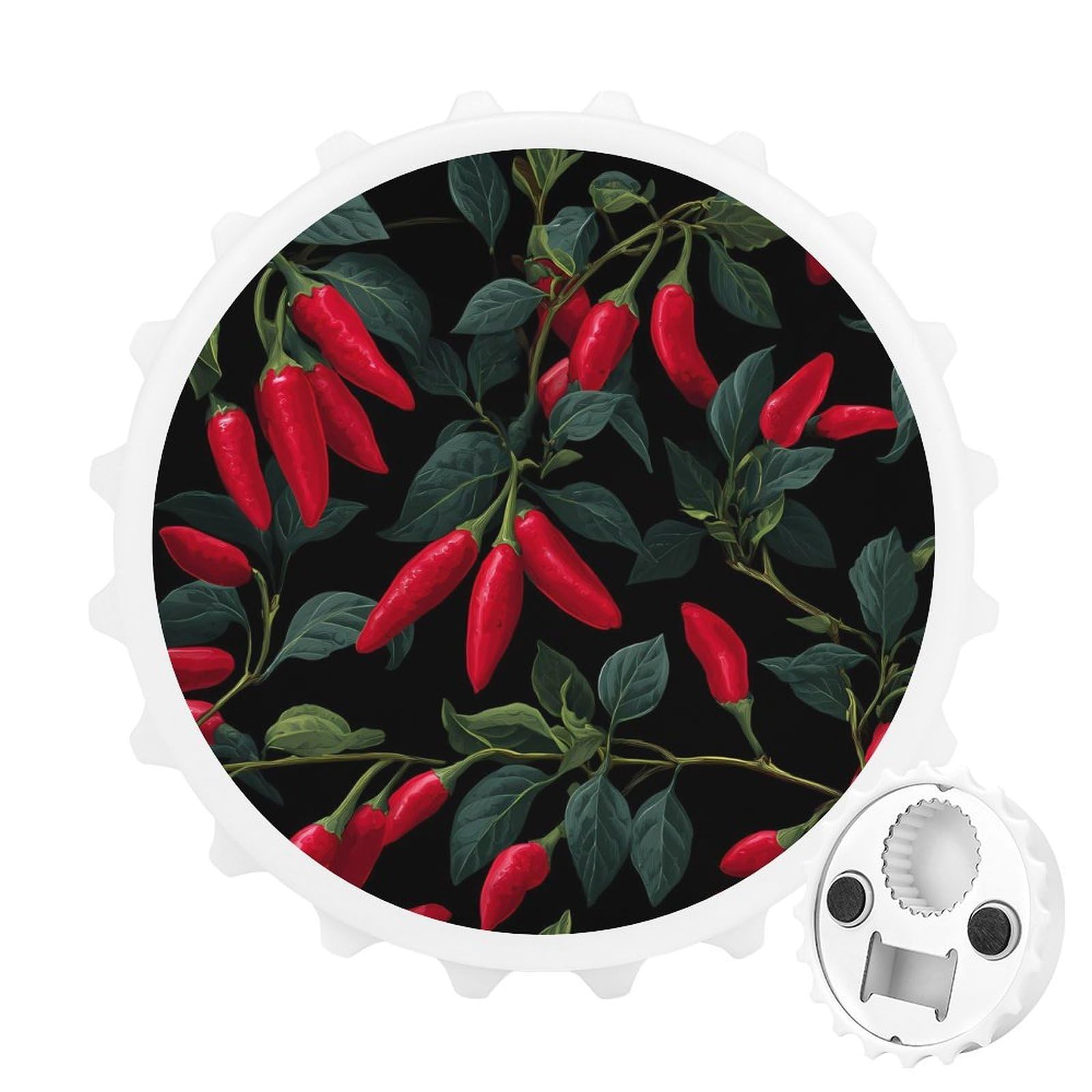 Chili Pepper Leaves Magnetic Bottle Opener Refrigerator Magnet Fridge Magnets Kitchen Supplies
