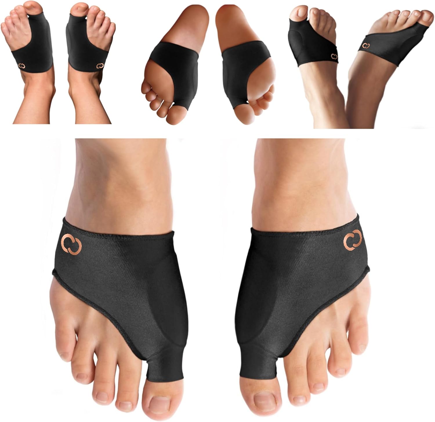 Copper Compression Bunion Relief Kit - Includes 1 Pair Each of Bunion Corrector Cushion Sleeves & Bunion Corrector Toe Splints - Pads & Straightens Bunions, Feet for Men & Women - Small/Medium - Image 6