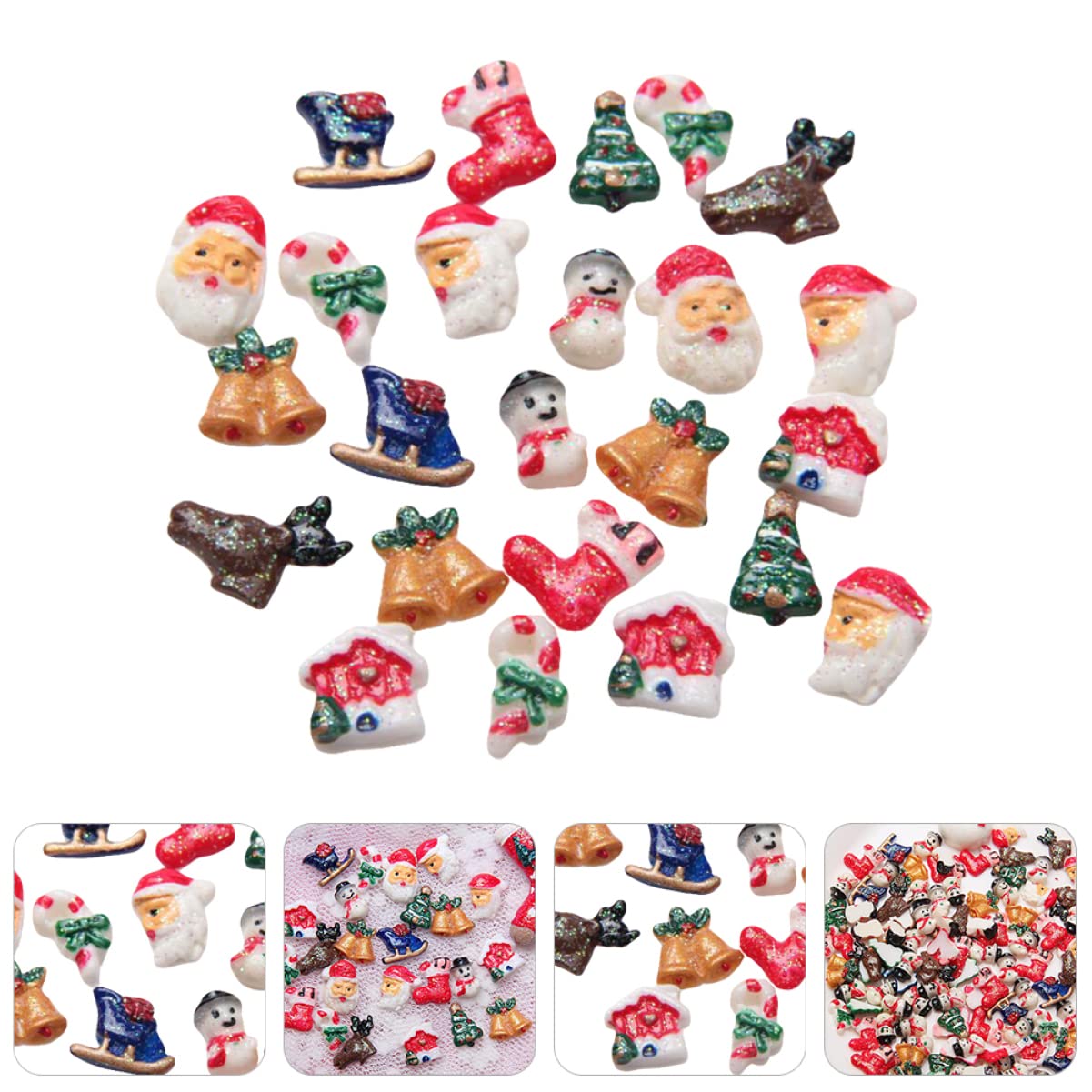 Healeved 7 Set Di Decorazioni Per Unghie A Tema Natalizio Decorazioni Per Unghie Per Ragazze 50 Pezzi * 7