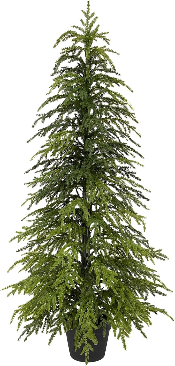 4ft Norfolk Pine Christmas Tree UV Resistant, 48in Faux Norfolk Pine Tree with Soft Real Touch Clearly Textured Leaves, Sturdy Artificial Pine Tree for Porch Patio Outdoor Decor