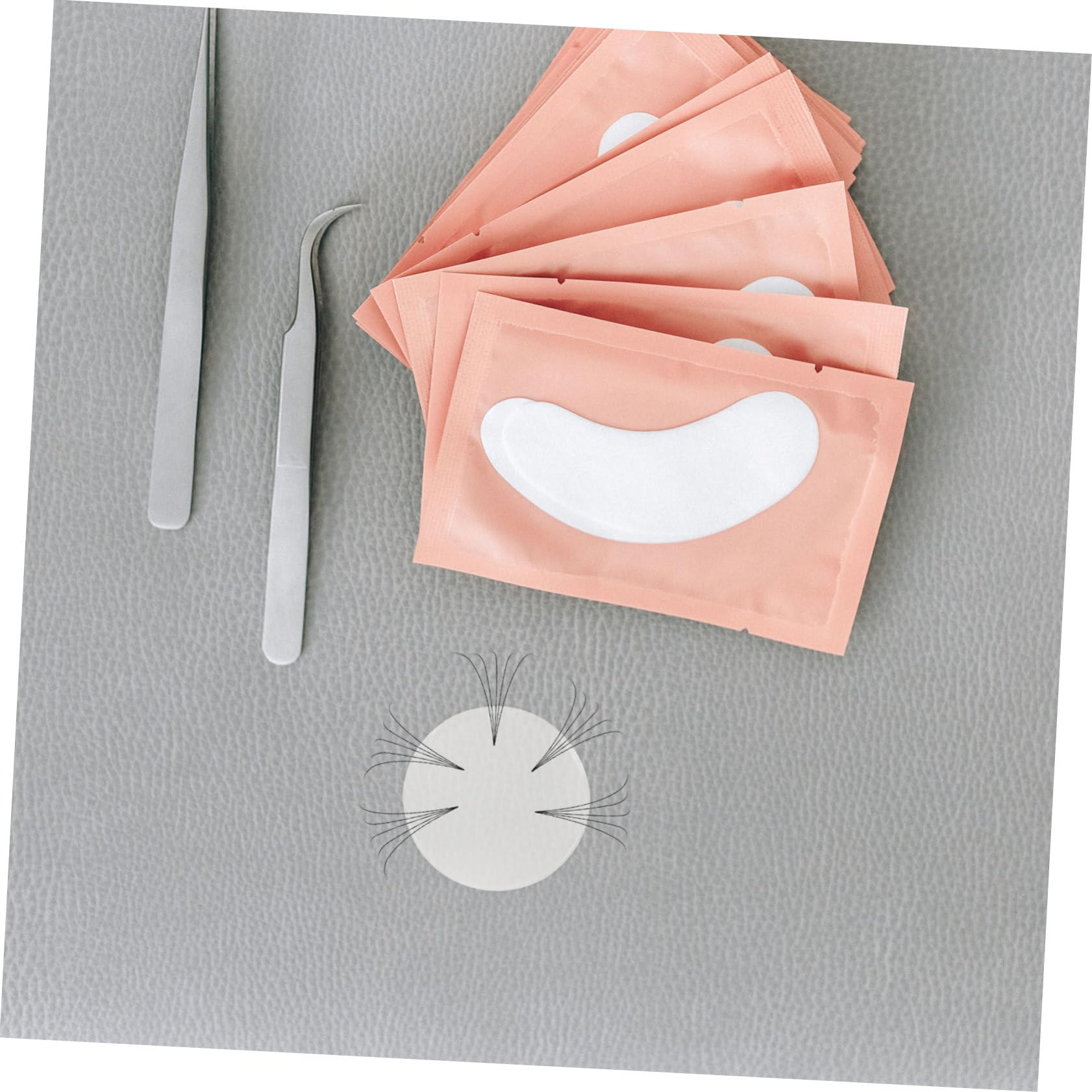 FOYTOKI Lash Grafting Adhesive Pad Set 10pcs Round Silicone Pads for Eyelash Extensions