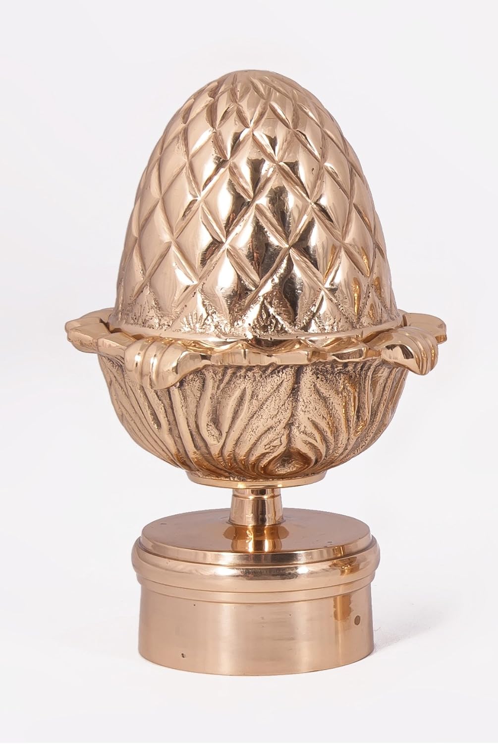 Classic Polished Brass Acorn Curtain Pole Finial - High Quality Brass - Various Sizes Available (Medium)