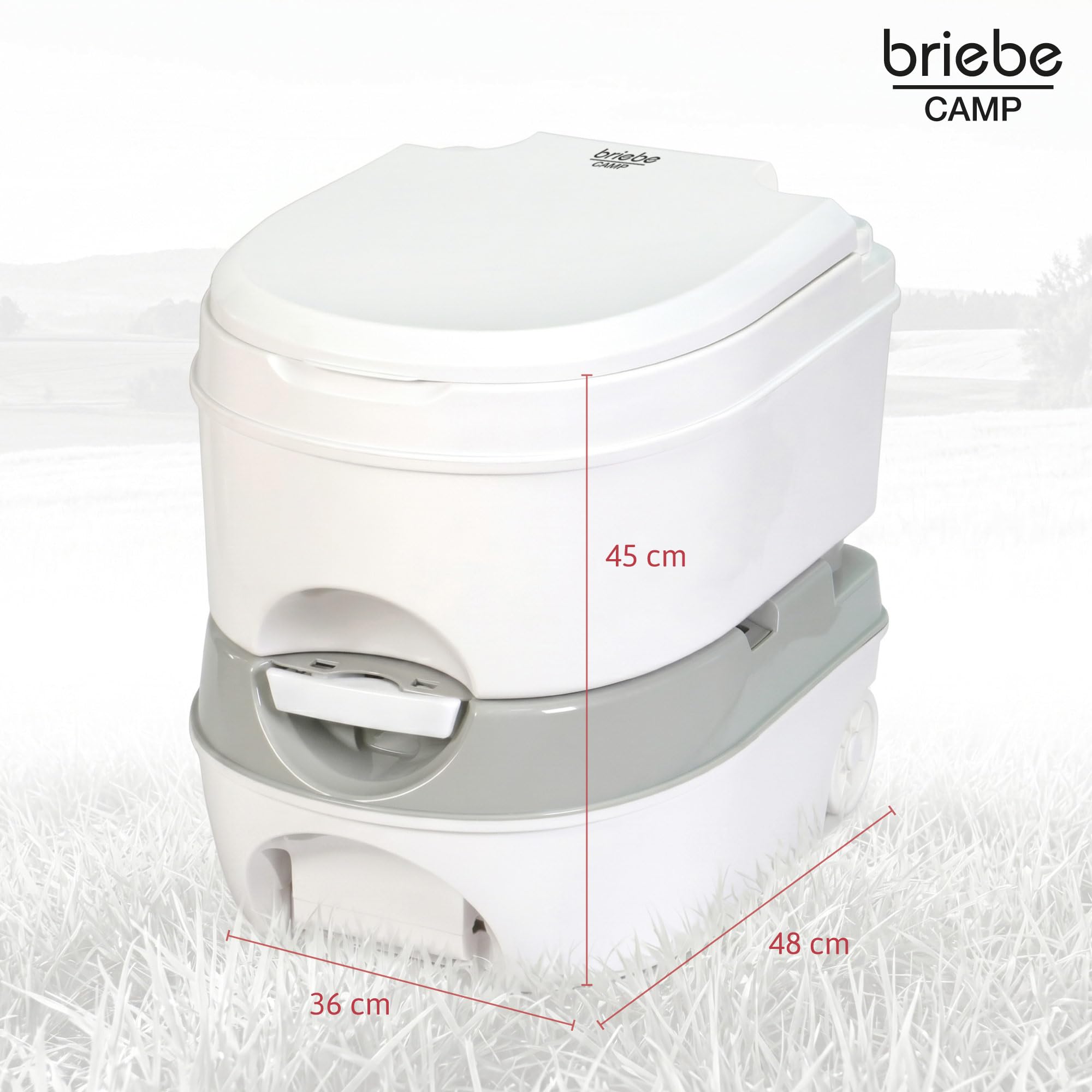 briebe Camp Campingtoilette, Rollen Tragbare Toilette 22L Abwassertank