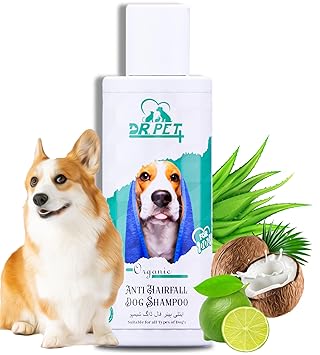 Dr. Pet Plus Organic Anti Hairfall Dog Shampoo Help in Reduces Hair Fall, Strengthening Coat, Soft, Smooth Cleans & Conditions | Hair Deshedding Cleanser for All Dog Breed – 100 Ml