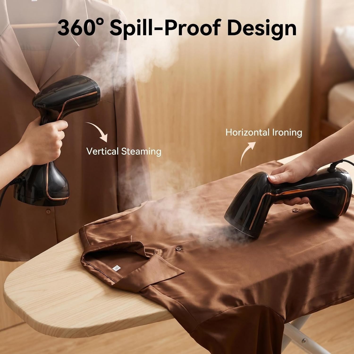 Handheld Clothes Steamer, Travel Garment Steamer with 20s Fast Heat-Up, 300ml Water Tank, Portable Fabric Wrinkle Remover for Home and Travel