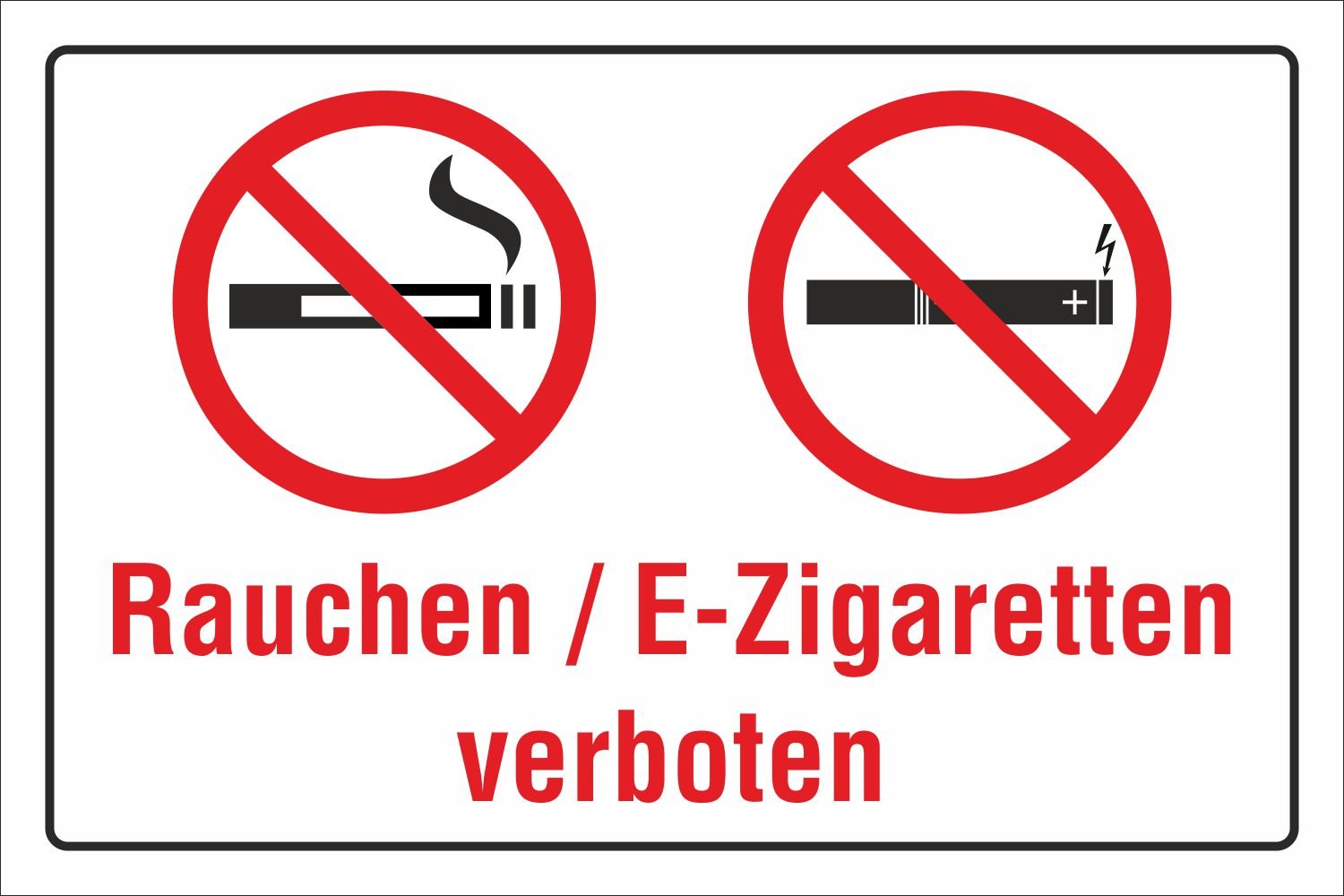 Schild Rauchen E-Zigaretten Vapen Vapes Dampfen verboten 3 mm Alu-Verbund  300 x 200 mm : Amazon.de: Baumarkt