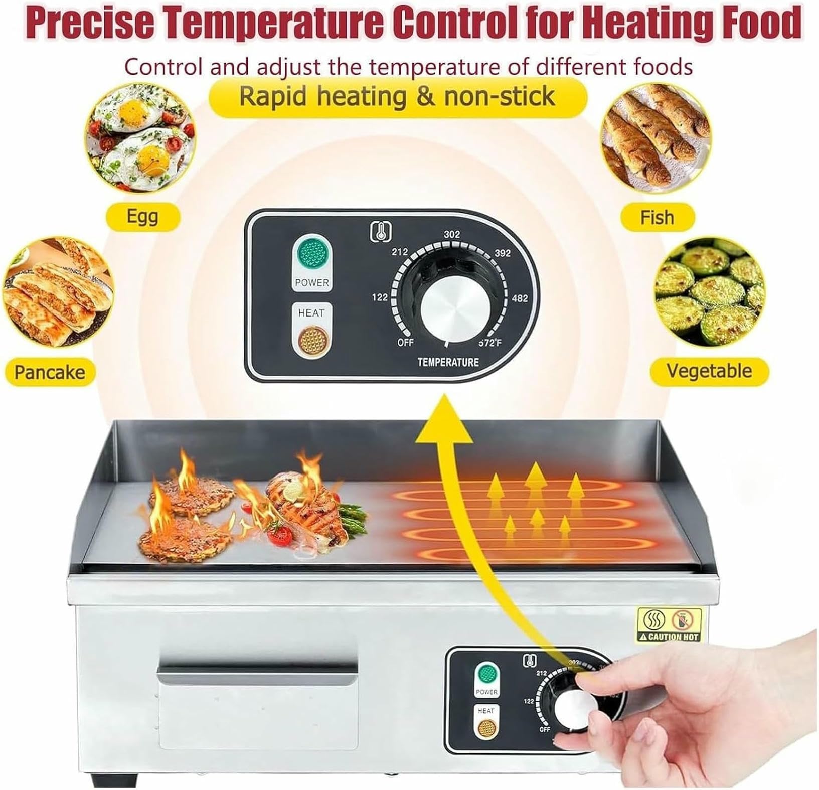 Piastra elettrica da banco, griglia da Cucina Commerciale in Acciaio Inox, friggitrice elettrica, Piastra elettrica da banco Commerciale