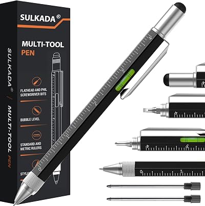 SULKADA 6-in-1 Multitool Pen, Birthday Gifts for Men Women