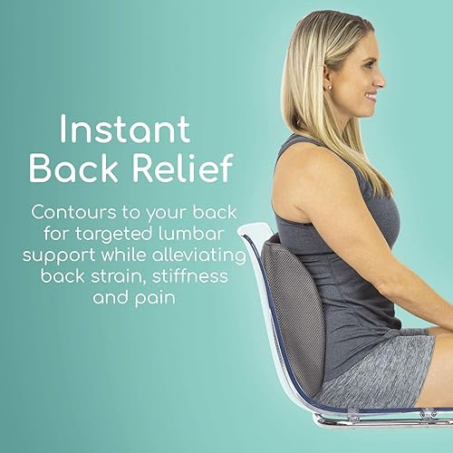Miniatura 2 de Almohada para apoyo lumbar de Vive, cojín para respaldo lumbar para silla de oficina, auto, escritorio y computadora, almohadilla terapéutica con