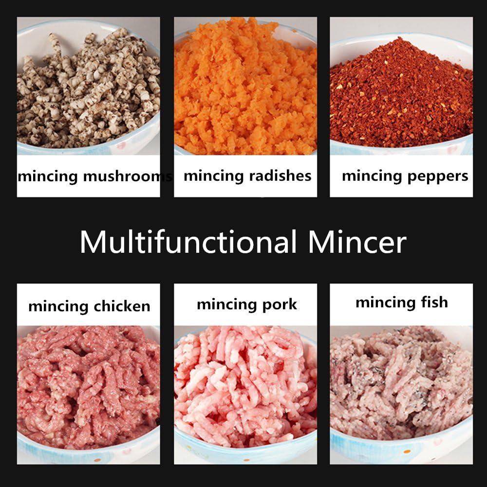 Huanyu Commercial Electric Stainless Steel Meat Grinder Automatic Household Meat Cutter Slicer Diced Vegetable Cutting Machine 175KG/H (110V)