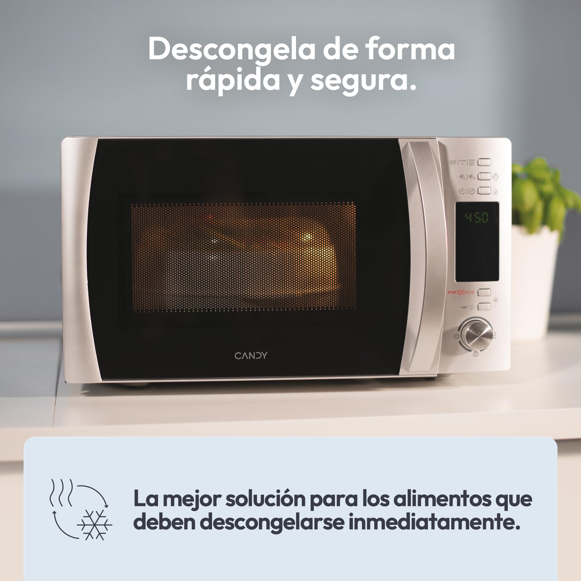 Candy CMXG22DS/ST Microondas con Grill 22L 1250W 40 Programas Digital Inox