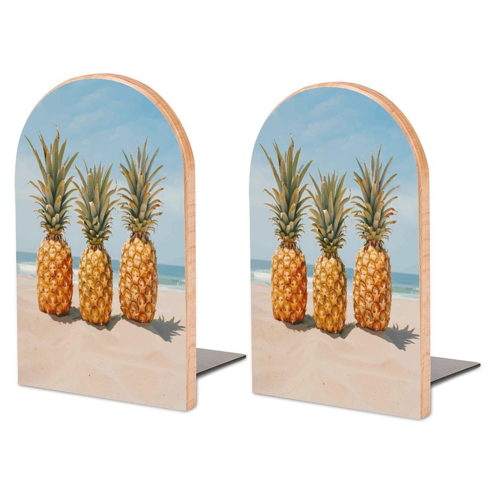 Sujetalibros decorativos de madera Ocean Beach estantes