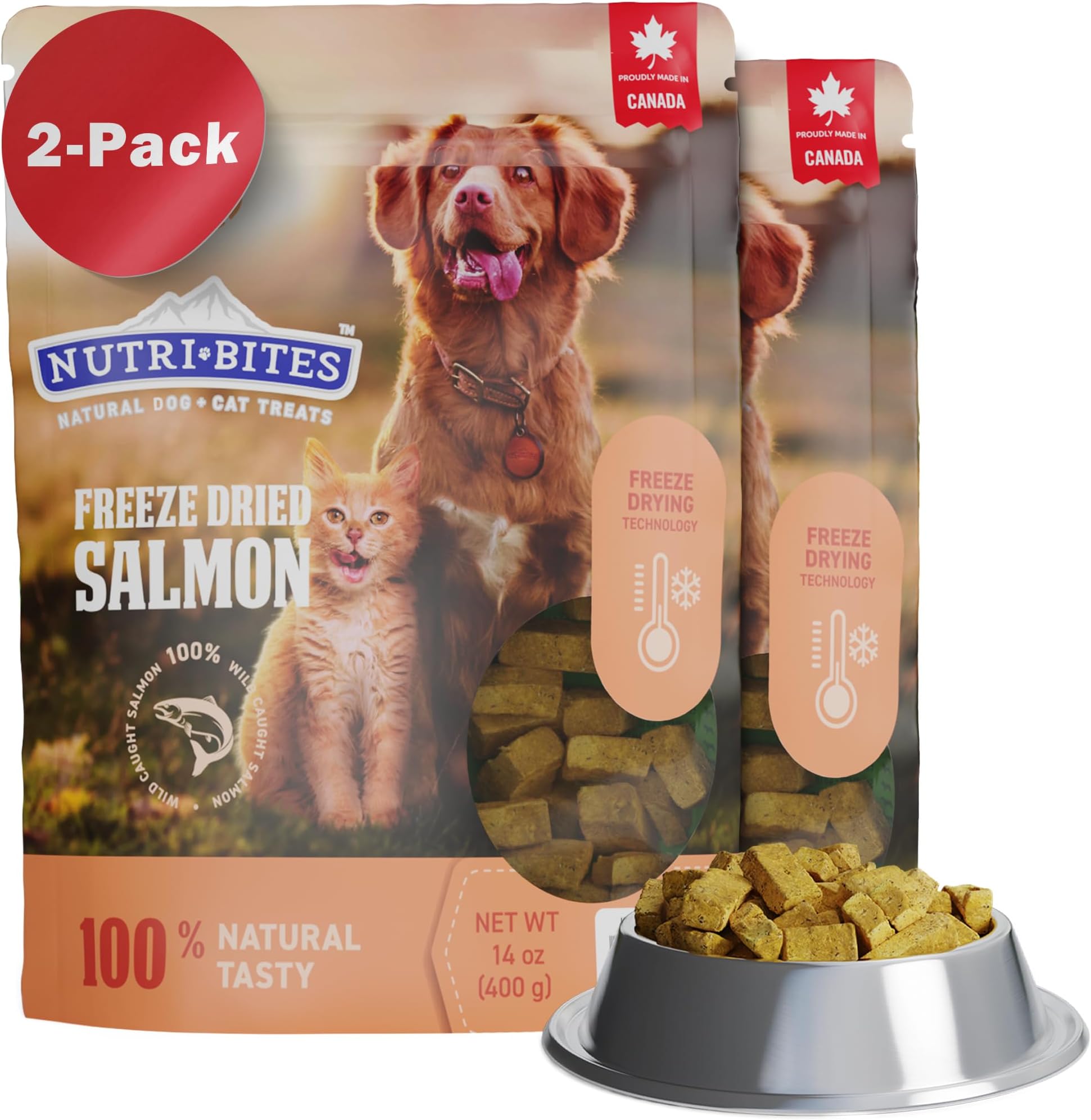 Nutri Bites Freeze Dried Salmon Dog Food 2Pack 28 oz