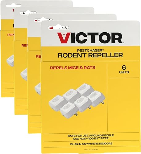 Miniatura 13 de Victor PestChaser - Repelente ultrasónico de roedores para interiores con luz nocturna, paquete de 3 dispositivos de enchufe disuasorio de roedores