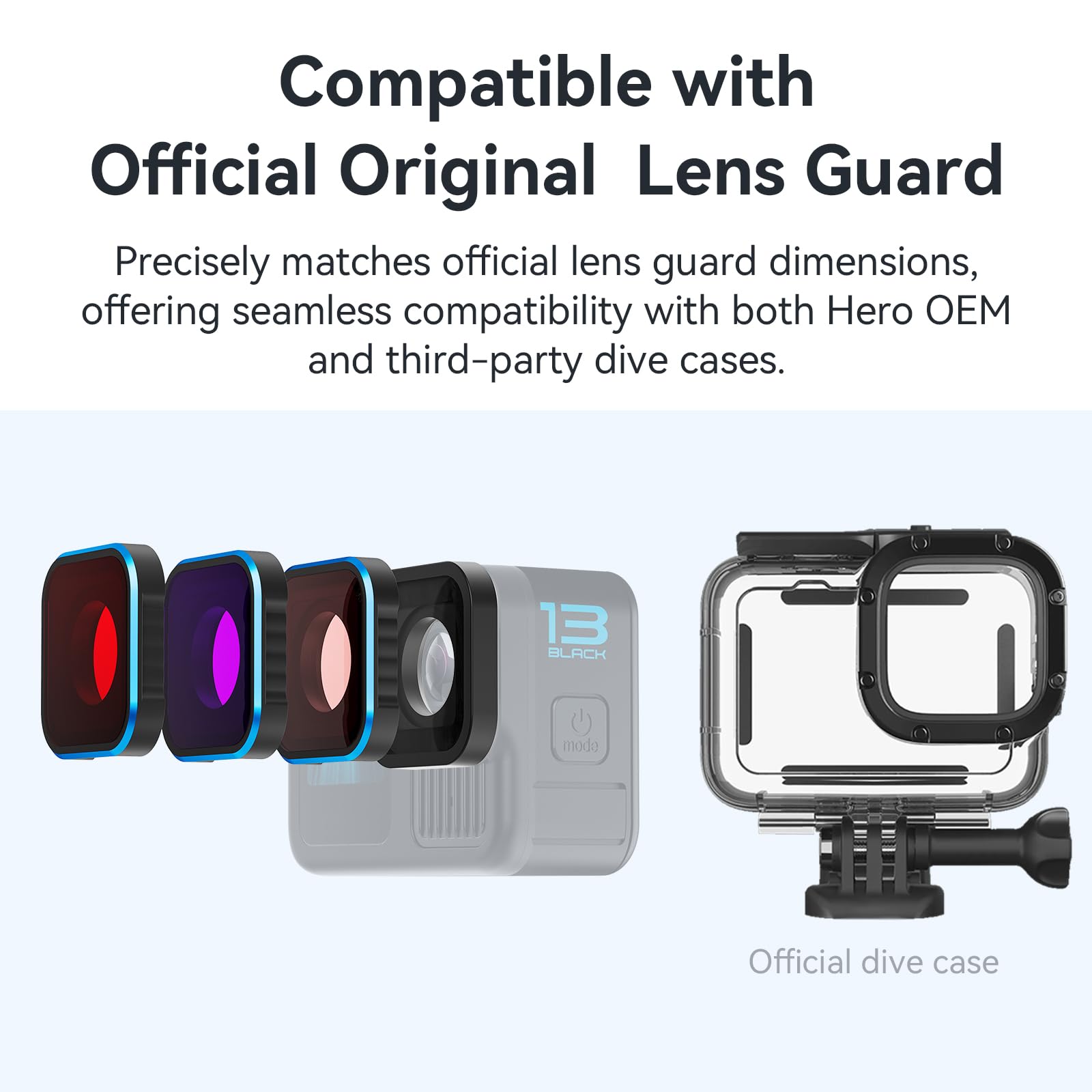 Monzi - Wasserdichter Unterwasserfilter für GoPro Hero 13 (2024-2025) – Rotlichtfilter & Farbkorrektur für kristallklare Tauchvideos