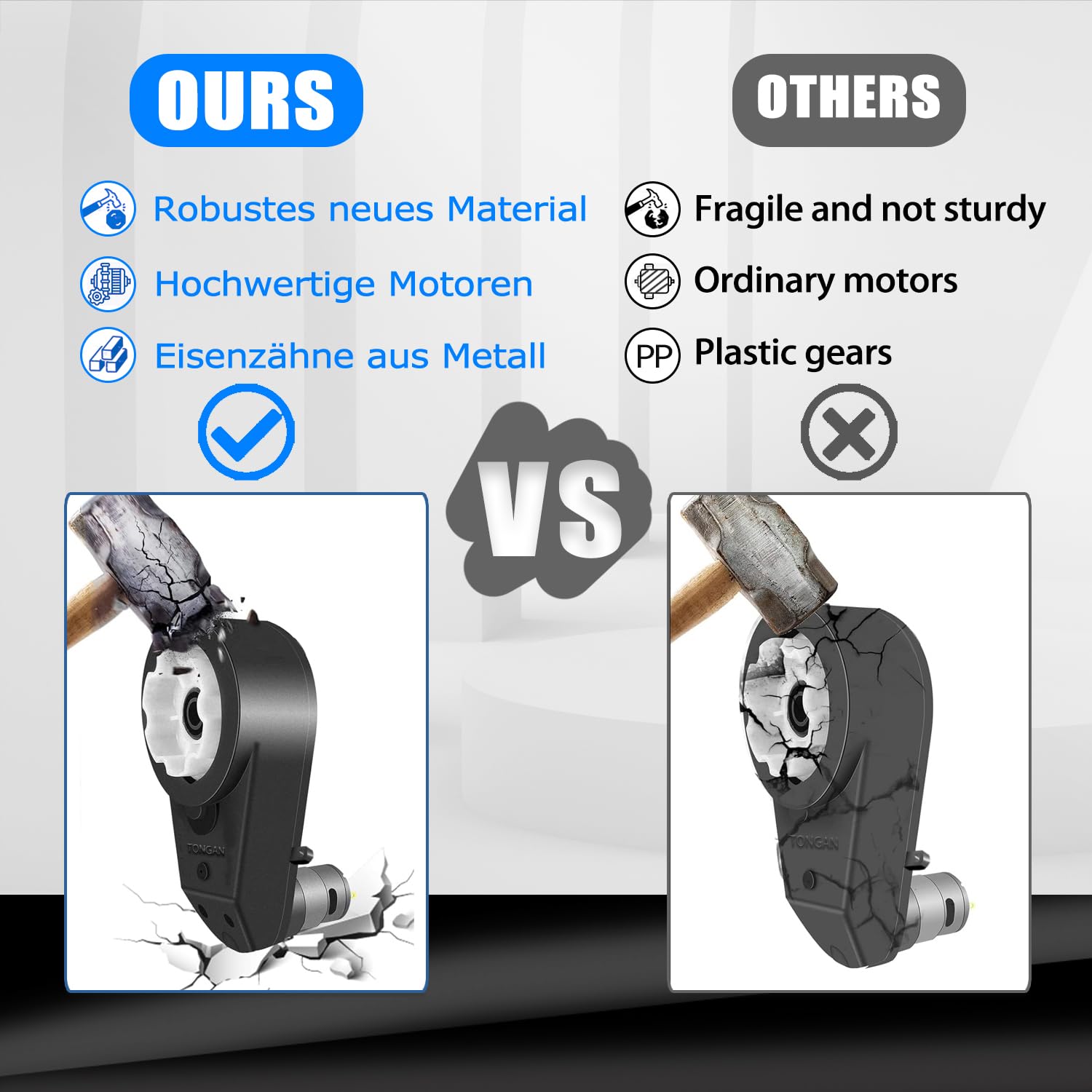 Lot de 2 Engrenages de Moteur Rapides RS550 24 V 40 000 tr/min Acier pour Voiture Électrique Enfants