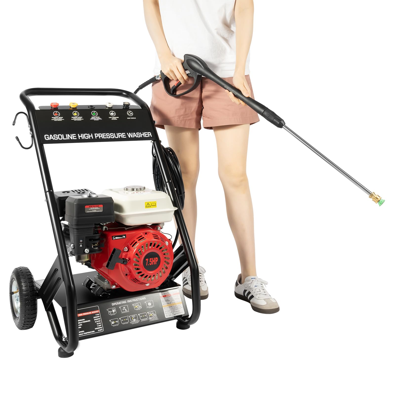 High Pressure Cleaner Surface Cleaner Professional Accessories Gasoline Engine Steamer Steam Potential Copper Motor Modern With Non-Slip Pads THREE Hoses