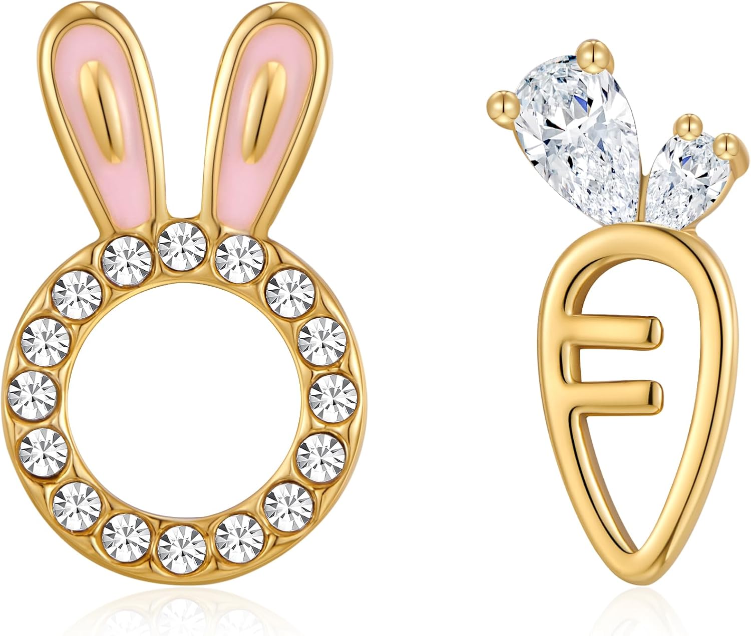 FILMOON Easter Rabbit Studs Earrings for Women Dainty Bunny and Carrot Earrings Cute Jewelry Gifts