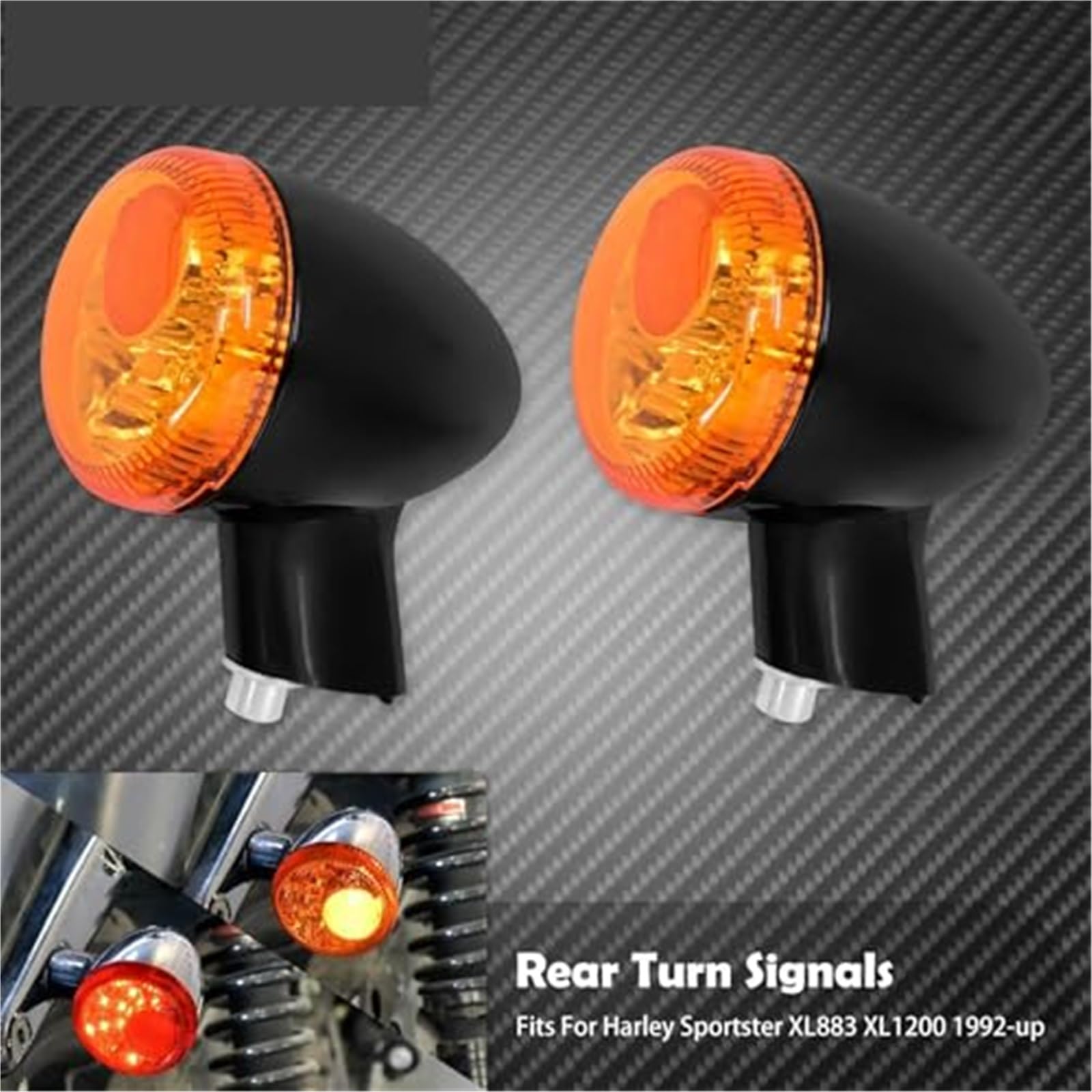 Przednie tylne kierunkowskazy Tylne motocykla Wskaźniki Światła hamowania Lampa do jazdy, dla Harley, Sportster XL 1200 883 Super Low Custom 1992-22 Kierunkowskaz z przodu i tyłu motocykla