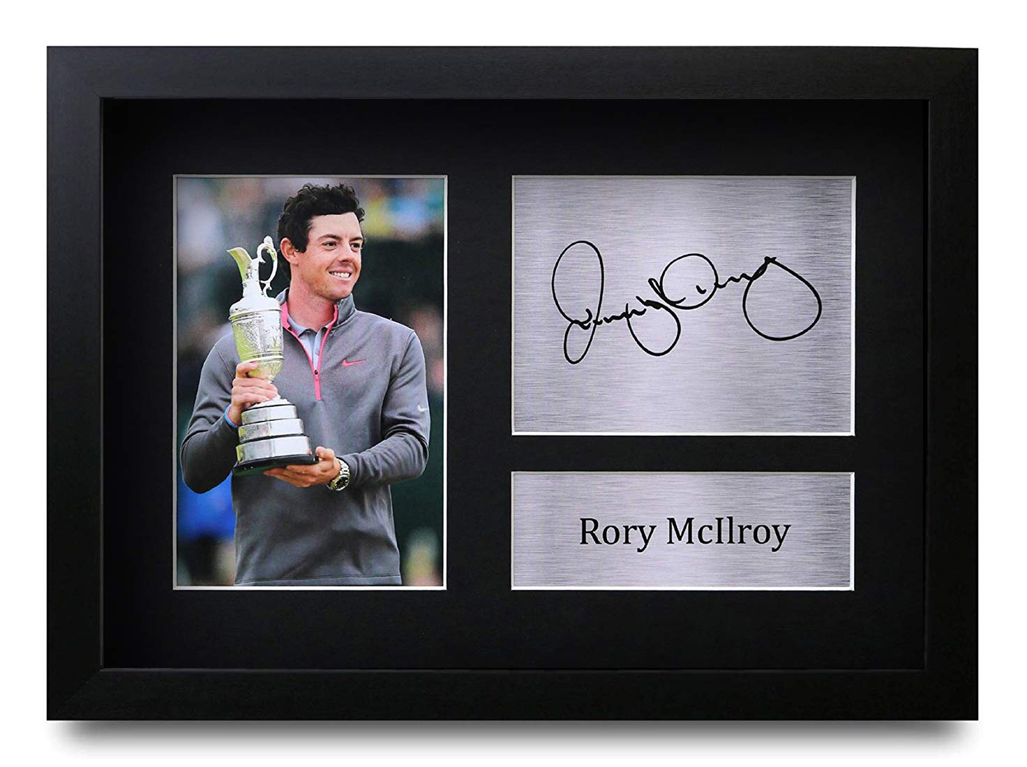 HWC Trading FR Rory McIlroy Gift Signed FRAMED A4 Printed Autograph Golf Gifts Photo Display, (Framed) Rory McIlroy, 29.7L x 21W cm
