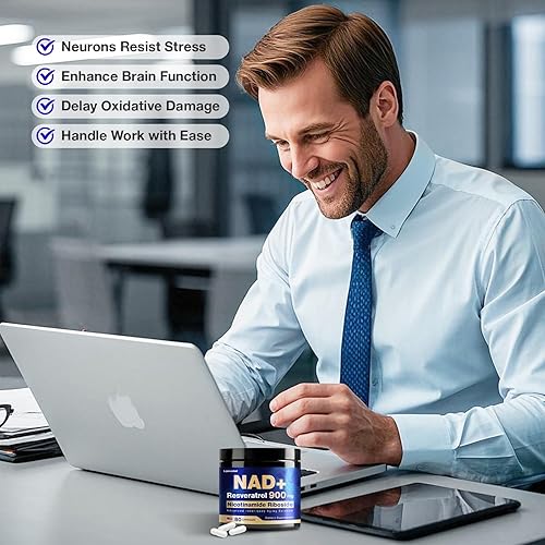Miniatura 6 de Suplemento NAD, NAD+ enriquecido con resveratrol y ribósido de nicotinamida, suplemento NAD 900 mg para hombre y mujer, 400 unidades - 5 paquetes