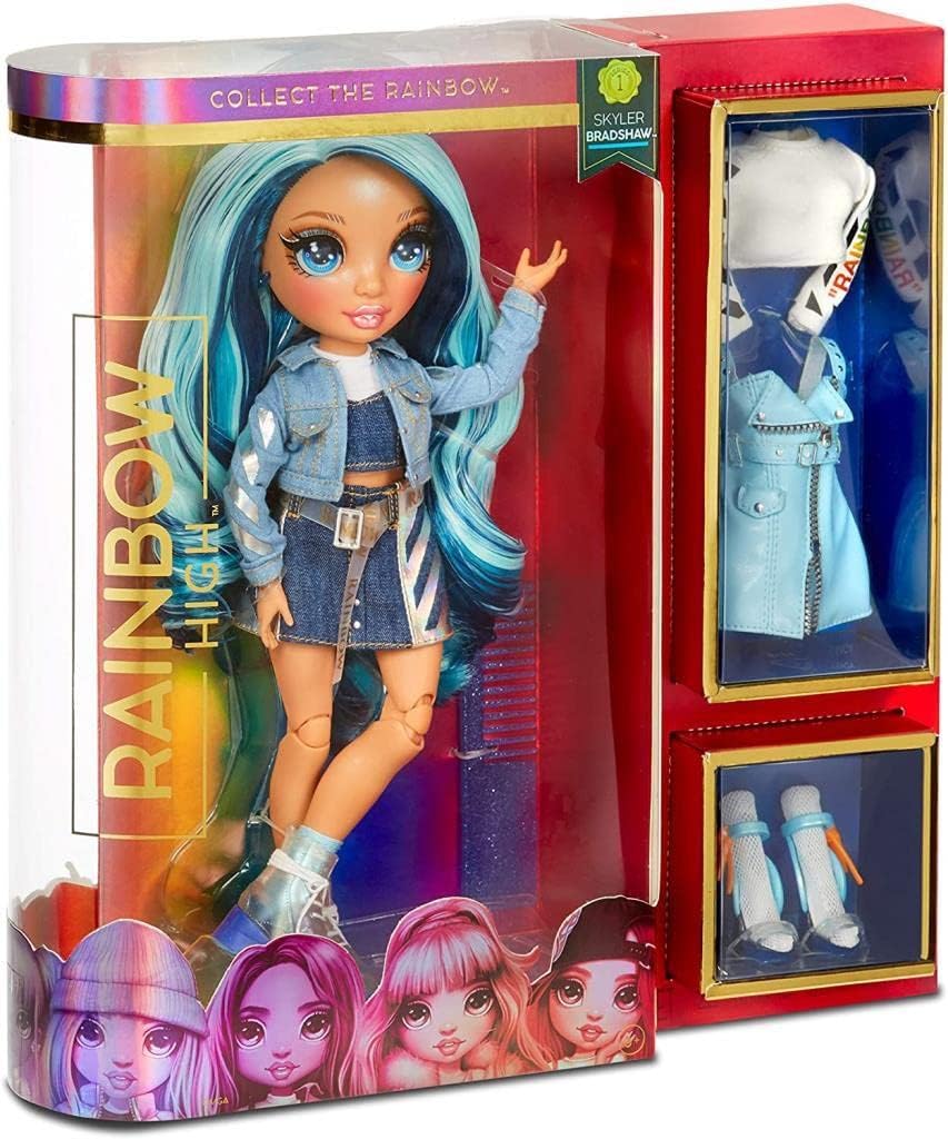 Rainbow Surprise Rainbow High Skyler Bradshaw - Blue Clothes Fashion Doll with 2 Complete Mix & Match Outfits and Accessories, Toys for Kids 4 to 15 Years Old