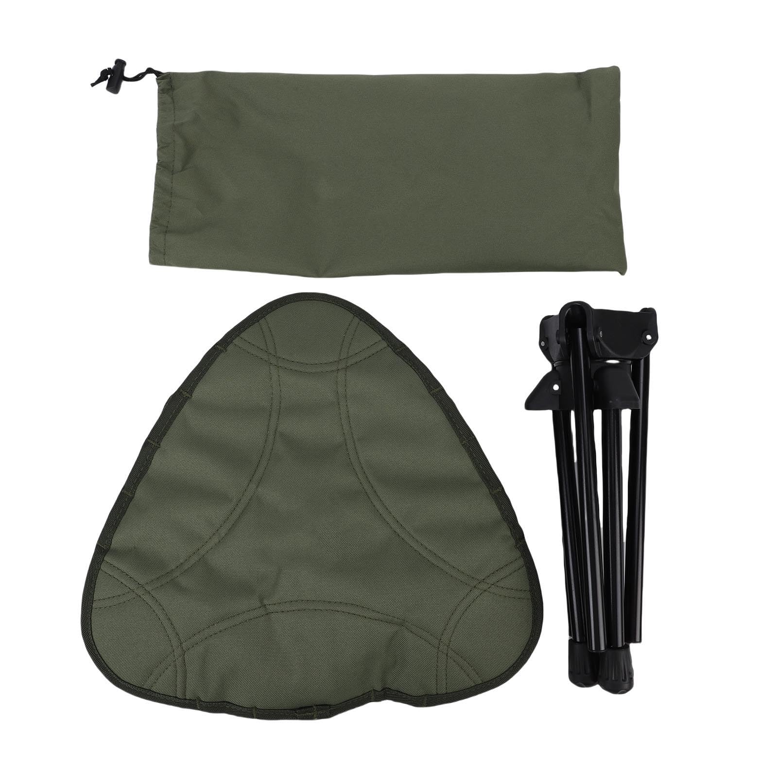 Tabouret de Camping Pliant, Siège Trépied Portable Léger Rotatif à 360 Degrés avec Sac de Transport, pour la Randonnée, la Pêche, Le Camping, Le Barbecue, Le Pique-Nique, Les (Green)