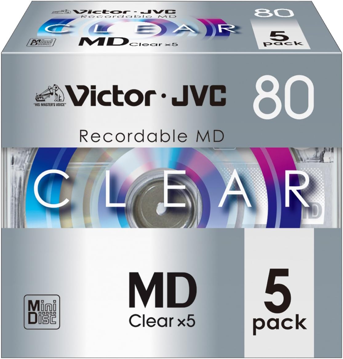 Victor & JVC 80minute MD80RX5 Blank Minidisc 5 Pcs Pack MD Recordable