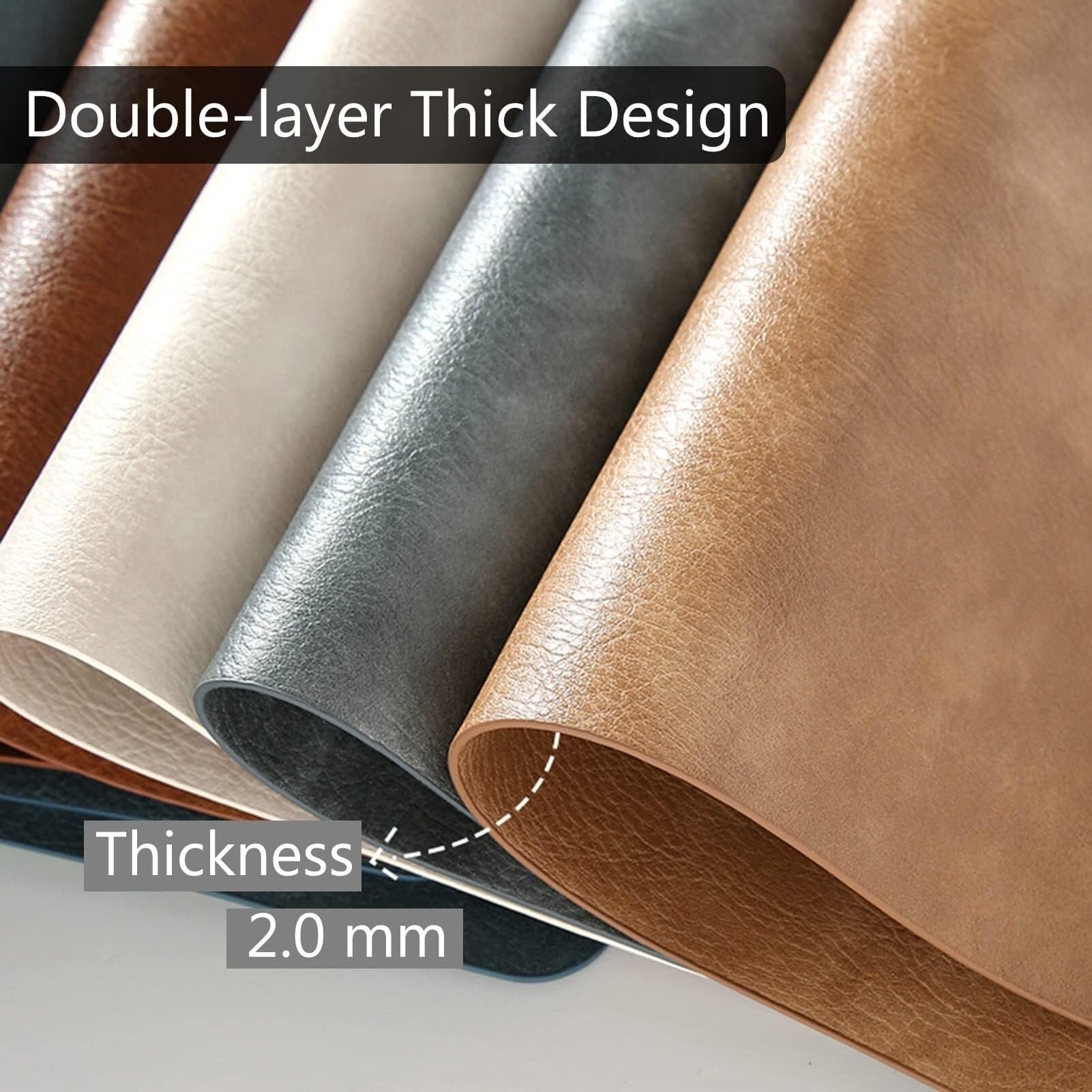 Lot de 4 sets de table en cuir synthétique résistant à la chaleur pour table de salle à manger, imperméable, lavable et lavable (noir)