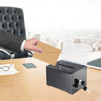 Donation Box Transparent Lockable Ballot Box with Key