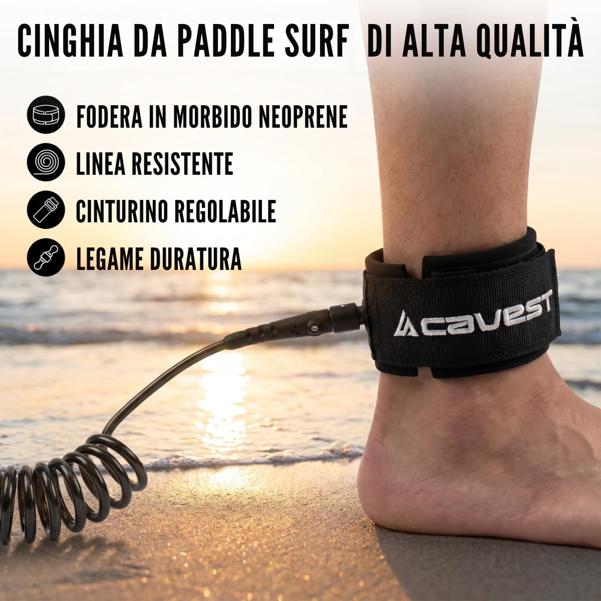 Leash Paddle Surf, accessorio Sup, Leash Surf Board Sup Safety Line