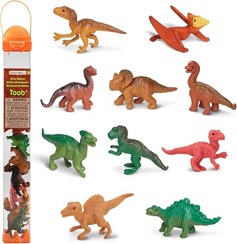 Safari Ltd Dino Babies TOOB con 10 dinosaurios incluyendo Baby Pertadon Allosaurus Apatosaurus Triceratops braquiosaurus estegosaurus