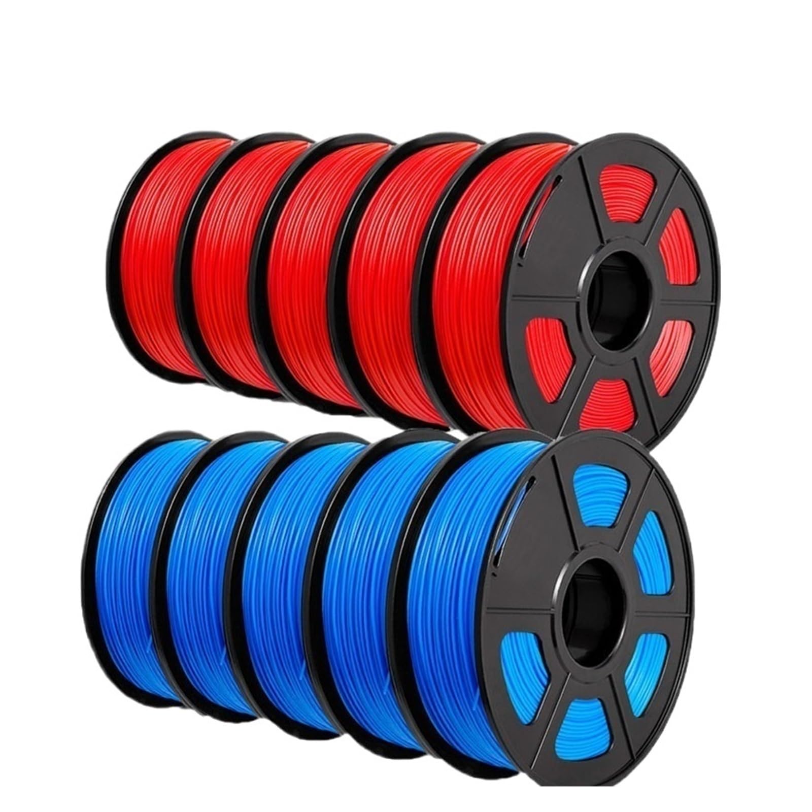 3D Drucker Filament, 3D-Drucker PLA+ Filament, 1,75 mm 10 Rollen 3D-Druckmaterialien for 3D-Drucker und 3D-Stift(PLA PLUS 5RD5BL)